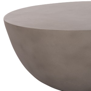 74882 ΤΡΑΠΕΖΙ ΣΑΛΟΝΙΟΥ ΣΤΡΟΓΓΥΛΟ ALLAN HM18162.03 FIBER CEMENT ΣΕ ΓΚΡΙ--Φ92x49Υεκ.