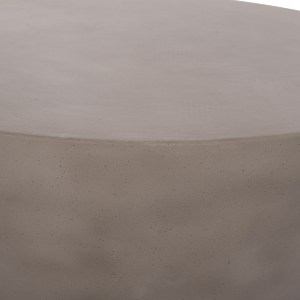 74882 ΤΡΑΠΕΖΙ ΣΑΛΟΝΙΟΥ ΣΤΡΟΓΓΥΛΟ ALLAN HM18162.03 FIBER CEMENT ΣΕ ΓΚΡΙ--Φ92x49Υεκ.