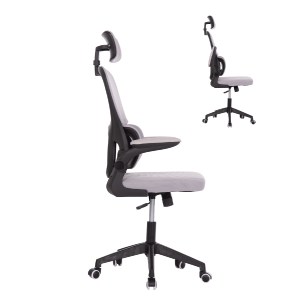 74884 ΚΑΡΕΚΛΑ ΓΡΑΦΕΙΟΥ BASTON HM18236.02 ΓΚΡΙ MESH & ΜΑΥΡΟ PP ΣΚΕΛΕΤΟΣ 64x60x127Υεκ.