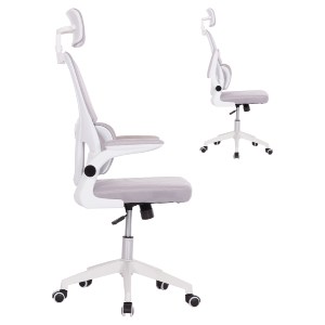 74885 ΚΑΡΕΚΛΑ ΓΡΑΦΕΙΟΥ BASTON HM18236.03 ΓΚΡΙ MESH & ΛΕΥΚΟΣ PP ΣΚΕΛΕΤΟΣ 64x60x127Υεκ.