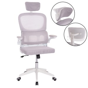 74885 ΚΑΡΕΚΛΑ ΓΡΑΦΕΙΟΥ BASTON HM18236.03 ΓΚΡΙ MESH & ΛΕΥΚΟΣ PP ΣΚΕΛΕΤΟΣ 64x60x127Υεκ.