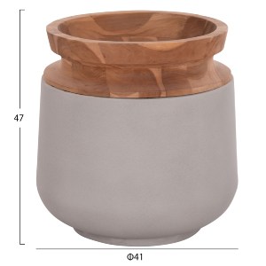 74891 ΔΙΑΚΟΣΜΗΤΙΚΟ ΒΑΖΟ ΔΑΠΕΔΟΥ LINTER HM4662.03L FIBER CEMENT ΓΚΡΙ--ΞΥΛΟ ΤΕΑΚ Φ41x47Υ