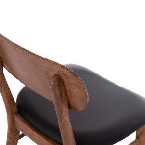 74897 KΑΡΕΚΛΑ ΤΡΑΠΕΖΑΡΙΑΣ SEKOR HM9945.03 ΚΑΡΥΔΙ RUBBERWOOD-ΜΑΥΡΟ PU 51x48x79Υεκ