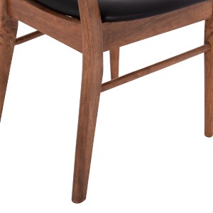 74897 KΑΡΕΚΛΑ ΤΡΑΠΕΖΑΡΙΑΣ SEKOR HM9945.03 ΚΑΡΥΔΙ RUBBERWOOD-ΜΑΥΡΟ PU 51x48x79Υεκ