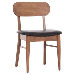 74897 KΑΡΕΚΛΑ ΤΡΑΠΕΖΑΡΙΑΣ SEKOR HM9945.03 ΚΑΡΥΔΙ RUBBERWOOD-ΜΑΥΡΟ PU 51x48x79Υεκ