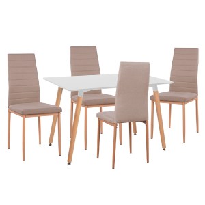 74901 ΣΕΤ ΤΡΑΠΕΖΑΡΙΑΣ 5ΤΜΧ MINIMAL HM11767 ΛΕΥΚΟ MDF-ΜΠΕΖ ΥΦΑΣΜΑ