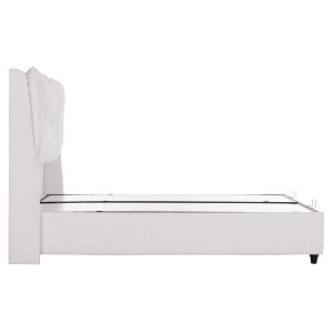 74910 ΚΡEΒΑΤΙ ΜΕ ΑΠΟΘΗΚΕΥΤΙΚΟ ΧΩΡΟ DREAMLET HM716.03 ΛΕΥΚΟ ΜΠΟΥΚΛΕ- ΓΙΑ ΣΤΡΩΜΑ 160x200εκ.