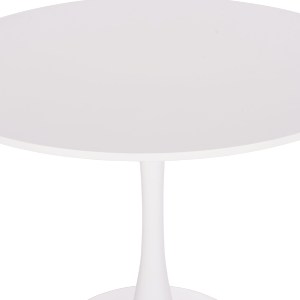 74913 ΤΡΑΠΕΖΙ ΣΤΡΟΓΓΥΛΟ BROLIN HM18141.01 MDF TOP-ΒΑΣΗ ΜΕΤΑΛΛΙΚΗ--ΛΕΥΚΟ Φ90x73Υεκ
