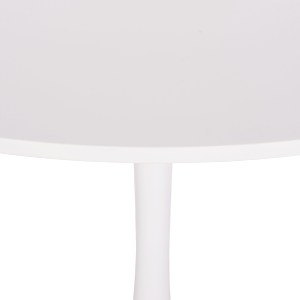74913 ΤΡΑΠΕΖΙ ΣΤΡΟΓΓΥΛΟ BROLIN HM18141.01 MDF TOP-ΒΑΣΗ ΜΕΤΑΛΛΙΚΗ--ΛΕΥΚΟ Φ90x73Υεκ