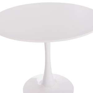 74913 ΤΡΑΠΕΖΙ ΣΤΡΟΓΓΥΛΟ BROLIN HM18141.01 MDF TOP-ΒΑΣΗ ΜΕΤΑΛΛΙΚΗ--ΛΕΥΚΟ Φ90x73Υεκ