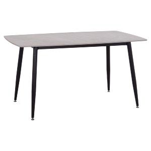 74917 ΤΡΑΠΕΖΙ RAVEN HM18149.13 ΚΕΡΑΜΙΚΟ TOP ΓΚΡΙ ΜΑΡΜΑΡΟ-ΜΑΥΡΟ ΜΕΤΑΛΛΟ 140x80x74Υεκ.