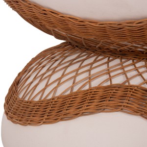 74945 ΤΡΑΠΕΖΙ ΣΑΛΟΝΙΟΥ ANNA HM18157.02 FIBER CEMENT ΛΕΥΚΟ-ΦΥΣΙΚΟ RATTAN--Φ92x44.5Υεκ