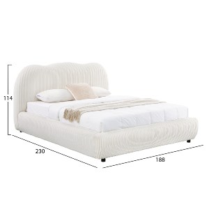 74948 ΚΡΕΒΑΤΙ ΔΙΠΛΟ ΜΕ ΑΠΟΘ.ΧΩΡΟ KALLY HM729.03 ΜΠΕΖ FAUX FUR ΥΦΑΣΜΑ--ΣΤΡΩΜΑ 160x200εκ