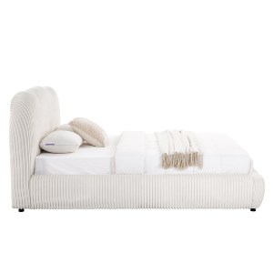 74948 ΚΡΕΒΑΤΙ ΔΙΠΛΟ ΜΕ ΑΠΟΘ.ΧΩΡΟ KALLY HM729.03 ΜΠΕΖ FAUX FUR ΥΦΑΣΜΑ--ΣΤΡΩΜΑ 160x200εκ