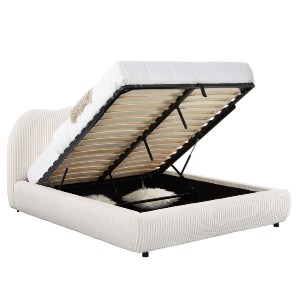 74948 ΚΡΕΒΑΤΙ ΔΙΠΛΟ ΜΕ ΑΠΟΘ.ΧΩΡΟ KALLY HM729.03 ΜΠΕΖ FAUX FUR ΥΦΑΣΜΑ--ΣΤΡΩΜΑ 160x200εκ