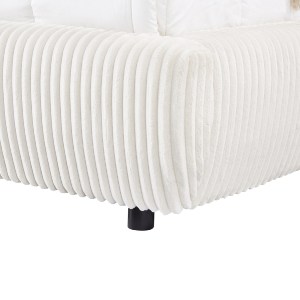 74948 ΚΡΕΒΑΤΙ ΔΙΠΛΟ ΜΕ ΑΠΟΘ.ΧΩΡΟ KALLY HM729.03 ΜΠΕΖ FAUX FUR ΥΦΑΣΜΑ--ΣΤΡΩΜΑ 160x200εκ
