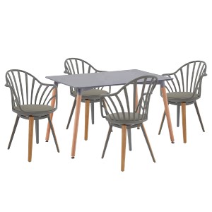 74950 ΣΕΤ ΤΡΑΠΕΖΑΡΙΑΣ 5ΤΜΧ ANAIS HM21176 MDF TOP ΣΕ ΓΚΡΙ--P.P. & PU ΣΕ ΓΚΡΙ