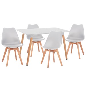 74952 ΣΕΤ ΤΡΑΠΕΖΑΡΙΑΣ 5ΤΜΧ VEGAS HM21184 MDF TOP ΣΕ ΛΕΥΚΟ--ΠΟΔΙΑ ΟΞΙΑΣ