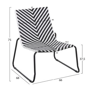 74956 ΣΕΤ LOUNGE 3TMX ΕΞ.ΧΩΡΟΥ PONY HM21193 ΜΕΤΑΛΛΟ ΣΕ ΓΚΡΙ--ΣΥΝΘ.RATTAN ΣΕ ΛΕΥΚΟ-ΜΑΥΡΟ