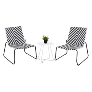 74957 ΣΕΤ LOUNGE 3TMX ΕΞ.ΧΩΡΟΥ PONY HM21193.02 ΜΕΤΑΛΛΟ ΚΑΙ ΣΥΝΘ.RATTAN ΣΕ ΛΕΥΚΟ-ΜΑΥΡΟ