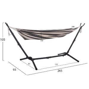 74962 ΑΙΩΡΑ CRAVE HM6304.03 ΑΝΘΡΑΚΙ ΜΕΤΑΛ. ΣΚΕΛΕΤΟΣ--ΜΠΛΕ ΠΑΝΙ ΜΕ ΛΕΥΚΗ ΡΙΓΑ 265x93x105Υεκ