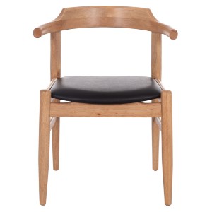 74978 ΠΟΛΥΘΡΟΝΑ CERSEI HM9946.01 RUBBERWOOD ΣΕ LIGHT OAK & PU ΣΕ ΜΑΥΡΟ 57x53x72Υεκ
