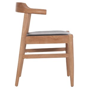 74978 ΠΟΛΥΘΡΟΝΑ CERSEI HM9946.01 RUBBERWOOD ΣΕ LIGHT OAK & PU ΣΕ ΜΑΥΡΟ 57x53x72Υεκ
