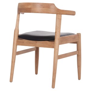 74978 ΠΟΛΥΘΡΟΝΑ CERSEI HM9946.01 RUBBERWOOD ΣΕ LIGHT OAK & PU ΣΕ ΜΑΥΡΟ 57x53x72Υεκ