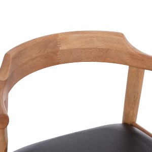 74978 ΠΟΛΥΘΡΟΝΑ CERSEI HM9946.01 RUBBERWOOD ΣΕ LIGHT OAK & PU ΣΕ ΜΑΥΡΟ 57x53x72Υεκ