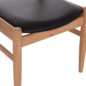 74978 ΠΟΛΥΘΡΟΝΑ CERSEI HM9946.01 RUBBERWOOD ΣΕ LIGHT OAK & PU ΣΕ ΜΑΥΡΟ 57x53x72Υεκ