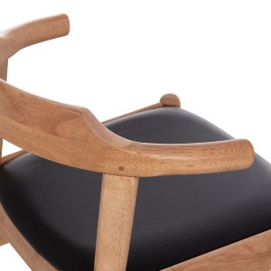 74978 ΠΟΛΥΘΡΟΝΑ CERSEI HM9946.01 RUBBERWOOD ΣΕ LIGHT OAK & PU ΣΕ ΜΑΥΡΟ 57x53x72Υεκ