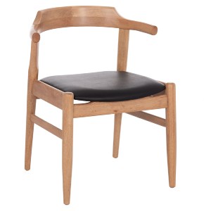 74978 ΠΟΛΥΘΡΟΝΑ CERSEI HM9946.01 RUBBERWOOD ΣΕ LIGHT OAK & PU ΣΕ ΜΑΥΡΟ 57x53x72Υεκ