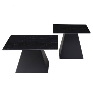 75013 ΤΡΑΠΕΖΙΑ ΣΑΛΟΝΙΟΥ QUBER HM18260.02 ΚΕΡΑΜΙΚΑ TOP ΟΨΗ ΜΑΥΡΟ ΜΑΡΜΑΡΟ-ΤΕΤΡΑΓΩΝΑ