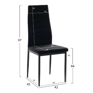 75021 ΣΕΤ ΤΡΑΠΕΖΑΡΙΑΣ 5ΤΜΧ MINIMAL HM21173 MDF TOP ΜΑΥΡΟ-ΒΕΛΟΥΔΟ & ΜΕΤΑΛΛΟ ΜΑΥΡΟ