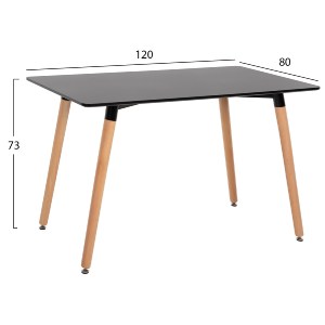 75022 ΣΕΤ ΤΡΑΠΕΖΑΡΙΑΣ 5ΤΜΧ ARIADNE HM21174 MDF TOP & ΠΟΛΥΠΡΟΠΥΛΕΝΙΟ ΣΕ ΜΑΥΡΟ