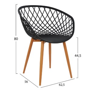 75022 ΣΕΤ ΤΡΑΠΕΖΑΡΙΑΣ 5ΤΜΧ ARIADNE HM21174 MDF TOP & ΠΟΛΥΠΡΟΠΥΛΕΝΙΟ ΣΕ ΜΑΥΡΟ