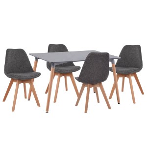 75024 ΣΕΤ ΤΡΑΠΕΖΑΡΙΑΣ 5ΤΜΧ VEGAS HM21177 MDF TOP ΣΕ ΓΚΡΙ--ΥΦΑΣΜΑ ΣΕ ΓΚΡΙ