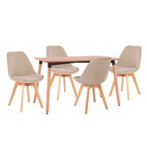 75026 ΣΕΤ ΤΡΑΠΕΖΑΡΙΑΣ 5ΤΜΧ VEGAS HM21180 MDF TOP ΣΕ ΦΥΣΙΚΟ--ΥΦΑΣΜΑ ΜΠΕΖ