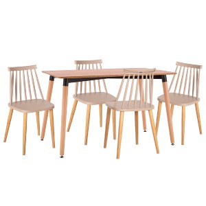 75027 ΣΕΤ ΤΡΑΠΕΖΑΡΙΑΣ 5ΤΜΧ VANESSA HM21181 MDF TOP ΣΕ ΦΥΣΙΚΟ-ΣΚΕΛΕΤΟΣ ΣΕ ΦΥΣΙΚΟ