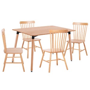 75029 ΣΕΤ ΤΡΑΠΕΖΑΡΙΑΣ 5ΤΜΧ LUCIEN HM21183 MDF TOP & ΞΥΛΟ ΟΞΙΑΣ ΣΕ ΦΥΣΙΚΟ ΧΡΩΜΑ
