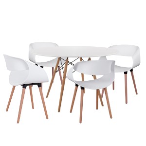 75030 ΣΕΤ ΤΡΑΠΕΖΑΡΙΑΣ 5ΤΜΧ MAGGIE HM21186 MDF TOP & ΠΟΛΥΠΡΟΠΥΛΕΝΙΟ ΣΕ ΛΕΥΚΟ ΧΡΩΜΑ