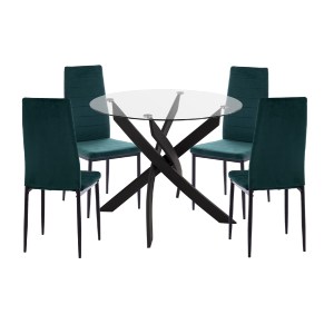 75034 ΣΕΤ ΤΡΑΠΕΖΑΡΙΑΣ 5ΤΜΧ LADY HM21199.03 ΓΥΑΛΙ--ΜΕΤΑΛΛΟ ΣΕ ΜΑΥΡΟ & ΒΕΛΟΥΔΟ ΚΥΠΑΡΙΣΣΙ