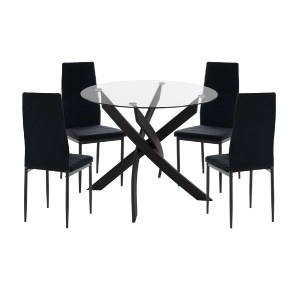 75035 ΣΕΤ ΤΡΑΠΕΖΑΡΙΑΣ 5ΤΜΧ LADY HM21199.04 ΓΥΑΛΙ--ΜΕΤΑΛΛΟ & ΒΕΛΟΥΔΟ ΣΕ ΜΑΥΡΟ