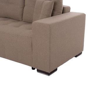 75038 ΓΩΝΙΑΚΟΣ ΚΑΝΑΠΕΣ-ΚΡΕΒΑΤΙ ΜΕ ΑΠΟΘ.ΧΩΡΟ TRENDSTON HM3302.03L ΜΠΕΖ ΥΦΑΣΜΑ 298x177x95Υεκ