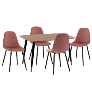 75044 ΣΕΤ ΤΡΑΠΕΖΑΡΙΑΣ 5ΤΜΧ ALIZA HM21201 MDF TOP-ΒΕΛΟΥΔΟ ΣΑΠΙΟ ΜΗΛΟ & ΜΕΤΑΛΛΟ ΜΑΥΡΟ