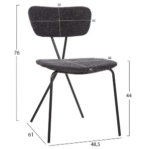 75045 ΣΕΤ ΤΡΑΠΕΖΑΡΙΑΣ 5ΤΜΧ BROLIN HM21200 MDF TOP & ΜΕΤΑΛΛΟ ΜΑΥΡΟ-ΣΚΟΥΡΟ ΓΚΡΙ ΥΦΑΣΜΑ