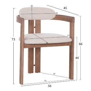 75054 ΠΟΛΥΘΡΟΝΑ ΤΡΑΠΕΖΑΡΙΑΣ KALL HM18247.01 ΜΠΕΖ ΥΦΑΣΜΑ--ΜΑΤ WHITEWASH PLYWOOD 56x45x73Υεκ.