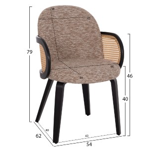 75059 ΠΟΛΥΘΡΟΝΑ ΤΡΑΠΕΖΑΡΙΑΣ BECKER HM18246.03 PLYWOOD ΜΑΥΡΟ--ΚΑΦΕ ΥΦΑΣΜΑ 54x62x79Υεκ.