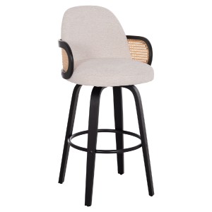 75064 ΣΚΑΜΠΟ ΜΠΑΡ ΠΕΡΙΣΤΡΕΦΟΜΕΝΟ BECKER HM18251.02 PLYWOOD ΜΑΥΡΟ--ΕΚΡΟΥ ΥΦΑΣΜΑ 50x52x100Υ
