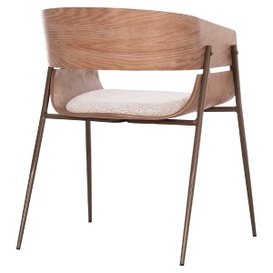 75066 ΠΟΛΥΘΡΟΝΑ KRILL HM18254.01 PLYWOOD ΣΕ WHITEWASH--ΜΕΤΑΛΛΟ ΣΕ ΧΑΛΚΙΝΟ 55,5x55x72Υεκ.